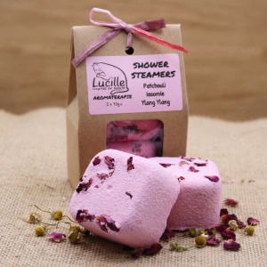 Set cuburi efervescente pentru dus, Aromaterapie cu Pachouli, Iasomie si Ylang Ylang, Lucille, 2 x 70g - Img 2