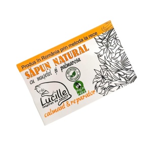 Sapun natural cu musetel si palmarosa - calmant si reparator, Lucille, 90 g - Img 4