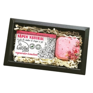 Set Spa de Lux la Dus, cu 1 Sapun 100% natural 1x 90g, 1 cub efervescent aromaterapie pentru dus 1x 70g, cu arome delicate florale
