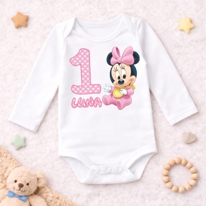 Body Bebe Aniversar „Minnie” - Mesaj Aniversar 1-6 luni