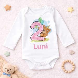 Body Bebe Aniversar „Ursulet roz” - Mesaj Aniversar 1-6 luni - Img 2