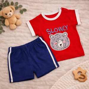 Compleu Bebe Ursuleț Slowly Rosu