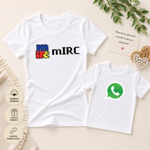 Set Tricouri Mamă & Copil „Mirc vs Whatsapp''