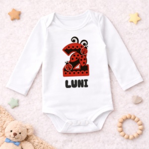 Body Bebe Aniversar „Lady Bug” - Mesaj Aniversar 1-6 luni - Img 2