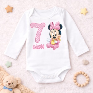 Body Bebe Aniversar „Minnie” - Mesaj Aniversar 7 luni- 1 an