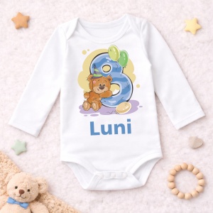 Body Bebe Aniversar „Ursulet albastru” - Mesaj Aniversar 7 luni- 1 an - Img 2