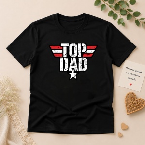Tricou Bărbați „Top Dad” negru