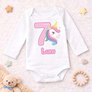Body Bebe Aniversar „Unicorn” - Mesaj Aniversar 7 luni- 1 an