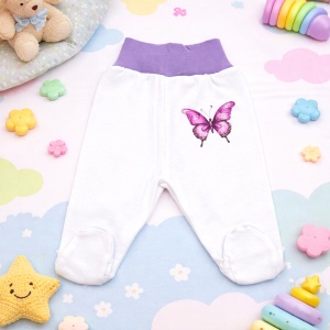 Pantaloni Bebe cu Bandă Lată „Tika05” - 0-3 Luni