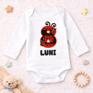 Body Bebe Aniversar „Lady Bug” - Mesaj Aniversar 7 luni- 1 an - Img 2