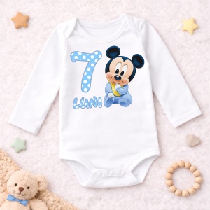 Body Bebe Aniversar „Mickey” - Mesaj Aniversar 7 luni- 1 an