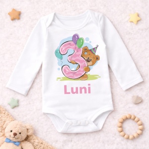 Body Bebe Aniversar „Ursulet roz” - Mesaj Aniversar 1-6 luni - Img 3