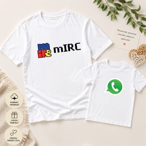 Set Tricouri Tată & Copil „Mirc vs Whatsapp''