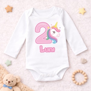 Body Bebe Aniversar „Unicorn” - Mesaj Aniversar 1-6 luni - Img 2
