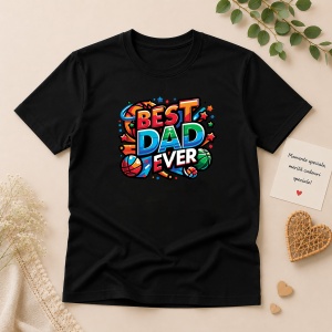 Tricou negru „Best Dad Ever”