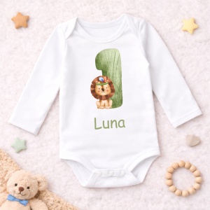 Body Bebe Aniversar „Forest Animals” - Mesaj Aniversar 1-6 luni