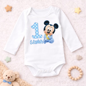 Body Bebe Aniversar „Mickey” - Mesaj Aniversar 1-6 luni