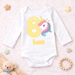 Body Bebe Aniversar „Unicorn” - Mesaj Aniversar 7 luni- 1 an - Img 2