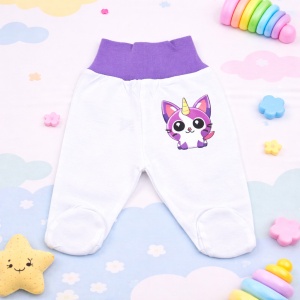 Pantaloni Bebe cu Bandă Lată „Tika06” - 0-3 Luni