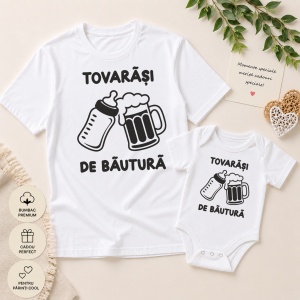 Set Tricouri Tată & Bebe „Tovarăși de băutură”