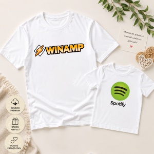 Set Tricouri Tată & Copil „Winamp vs. Spotify''