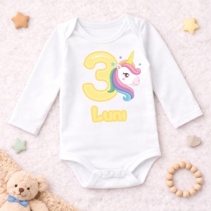 Body Bebe Aniversar „Unicorn” - Mesaj Aniversar 1-6 luni - Img 3