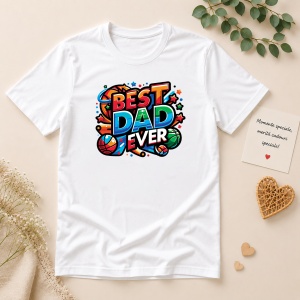 Tricou alb „Best Dad Ever”