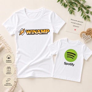 Set Tricouri Mamă & Copil „Winamp vs Spotify''