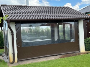 Folie transparentă montată pe terasă închisă, Cristal Flex® 500 0.5 mm