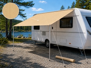 Plasa umbrire - Screen protecție solară rulota / autorulota – SunyFlex® 3.0 × 10 m Crem