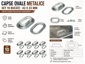 Set 10 bucati, Capse Ovale 42 x 22 mm
