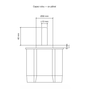 Capac (calotă) pentru tub rulou Ø70 mm, ABS - Img 3