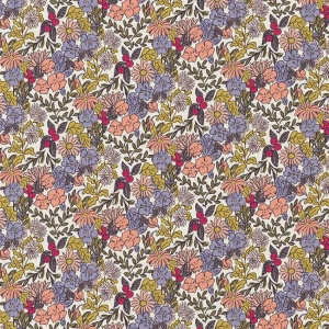 Bumbac Imprimat Digital Flori - Seasons Peach & Khaki