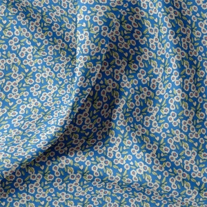 Bumbac Imprimat Flori - Blue & Orange