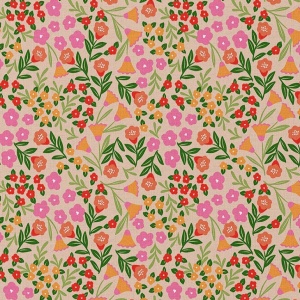 Bumbac Imprimat Floricele - Martine Pink & Green
