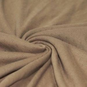 Jerse Bumbac Pointelle Mini - Cacao Brown