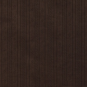 Jerse Bumbac Pointelle Stripes - Chocolate Brown