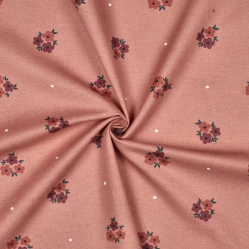 Material Flanel din Bumbac cu Flori - Img 2