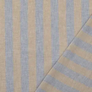 Material In și Bumbac in Dungi- Sky Blue - Img 2