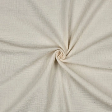 Material Muselină Brodată cu Bordură, 100% bumbac - Natural - Img 4