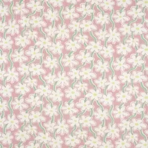 Material Muselină Imprimată Floricele, 100% bumbac - Light Pink - Img 2