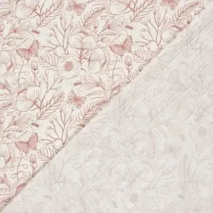 Material Muselină Imprimată Frunze, 100% bumbac - Off White - Img 4