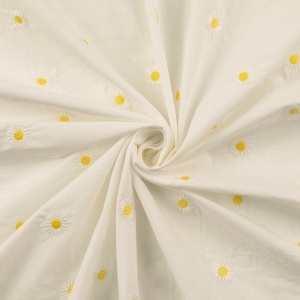 Poplin Brodat Margarete- White