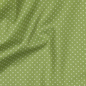 Poplin Bumbac Imprimat Buline Mici - Verde