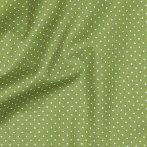 Poplin Bumbac Imprimat Buline Mici - Verde