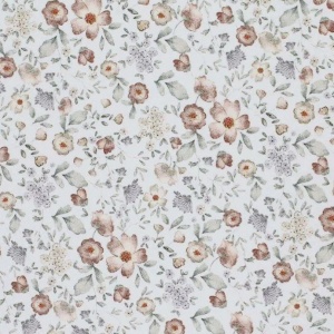 Poplin Premium Imprimat Digital Flori - Vintage Flower Design Ecru