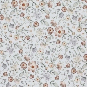 Poplin Premium Imprimat Digital Flori - Vintage Flower Design Ecru