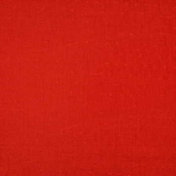 Voal de bumbac brodat cu buline - Plumetis Red