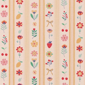 Bumbac Imprimat Dungi - Yellow & Red