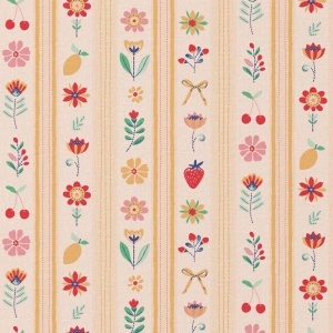 Bumbac Imprimat Dungi - Yellow & Red